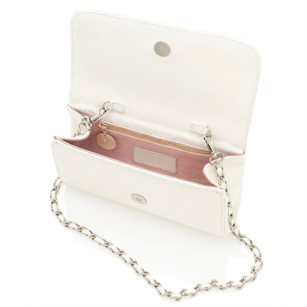 Emmy London | Natasha Ivory Suede Clutch Handbag